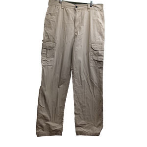 Chaps Cargo Pants Mens 38X36‎ Beige Flat Front Straight Leg Utility